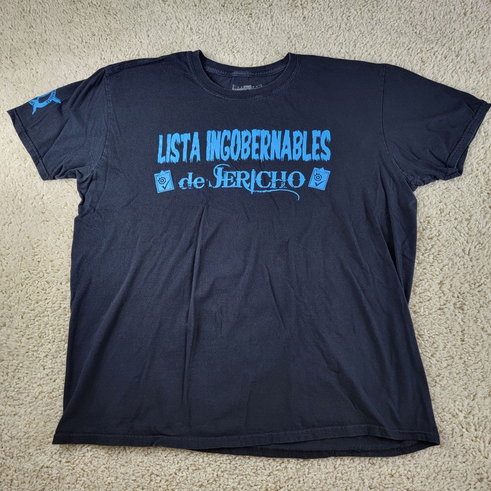 Pro Wrestling Tees "Lista Ingobernables de Jericho" Mens XL Black Tee